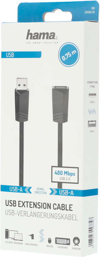Rallonge USB type A Hama 0,75 m