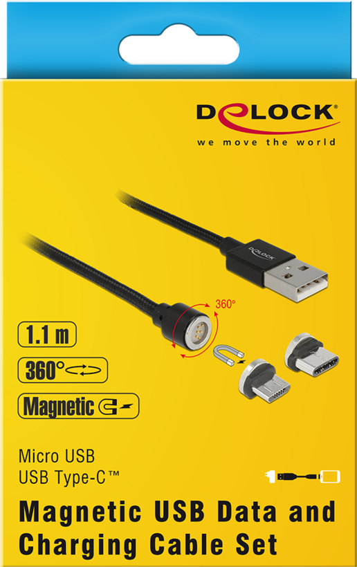 Kabel Delock USB typ A - microB/C 1,1 m