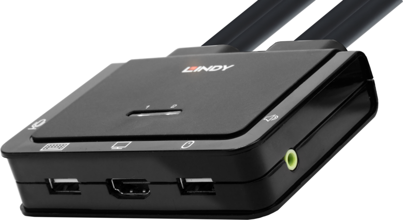 LINDY KVM SwitchCable HDMI/Type-C 2-port