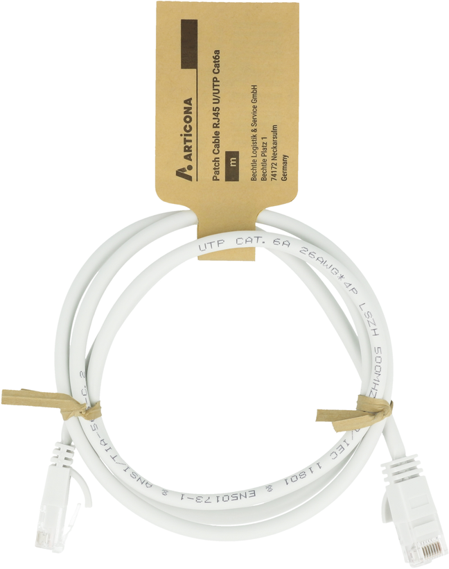 Câble patch RJ45 U/UTP Cat6a 20 m blanc