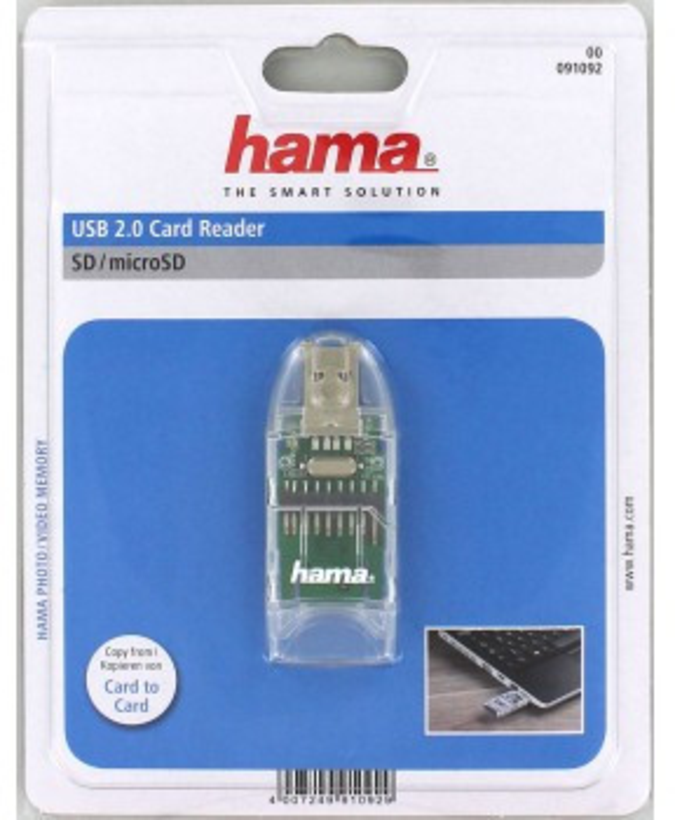 Hama USB 2.0 SD/microSD Card Reader