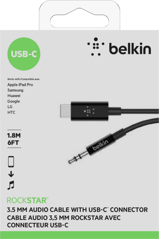USB-C - jack 3,5 mm m/m kábel 1,8 m