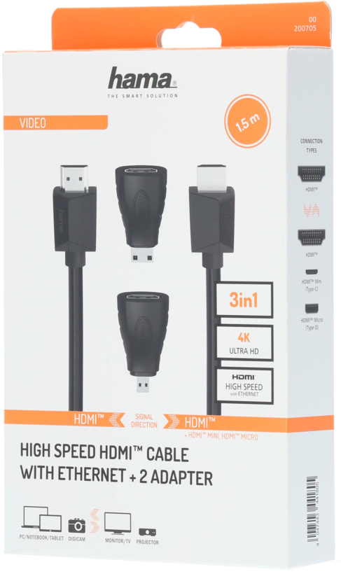 Câble HDMI Hama, 1,5 m