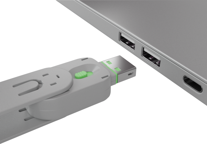 Klucz do blokady USB TypA Port, zielony