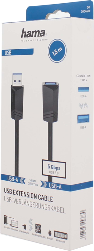 Extensão Hama USB-A 1,5 m
