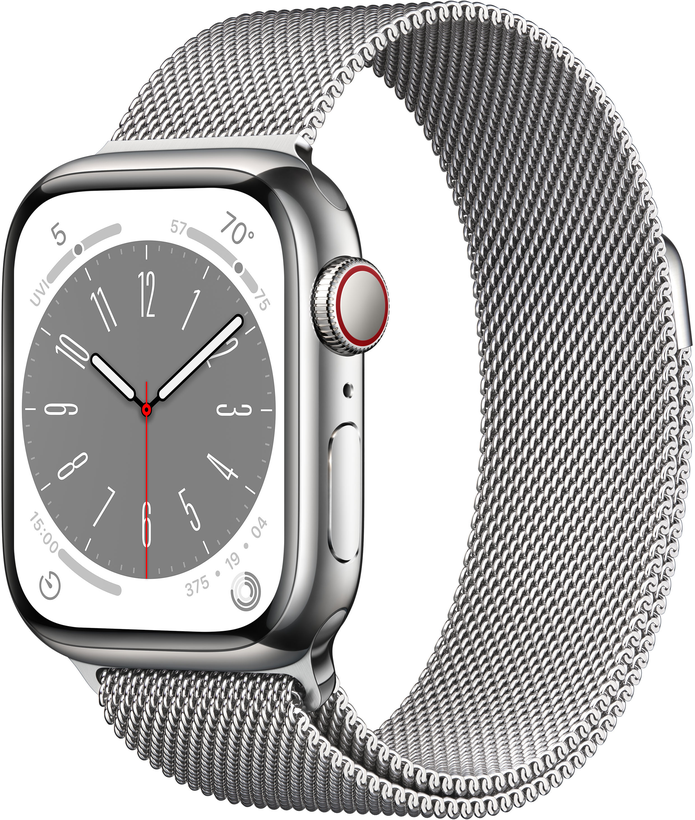 Apple Watch S8 GPS+LTE 41mm Stahl silber