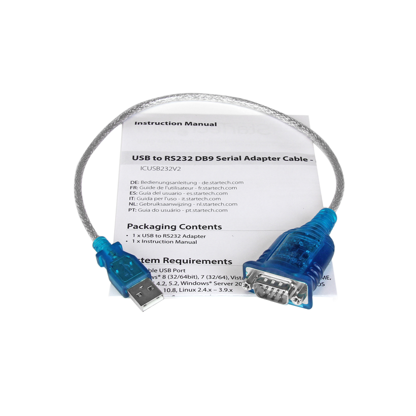 DB9 (RS232) (m) - USB-A (m) adapt. 0,4 m