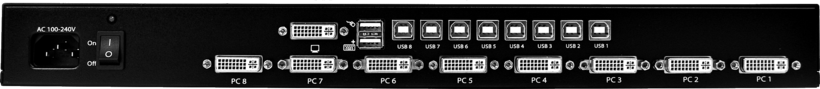 Switch KVM StarTech DVI-I 8 portas