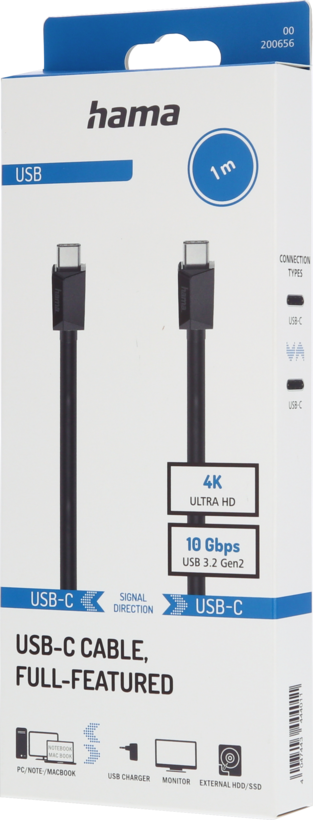 Câble Hama USB-C, 1 m