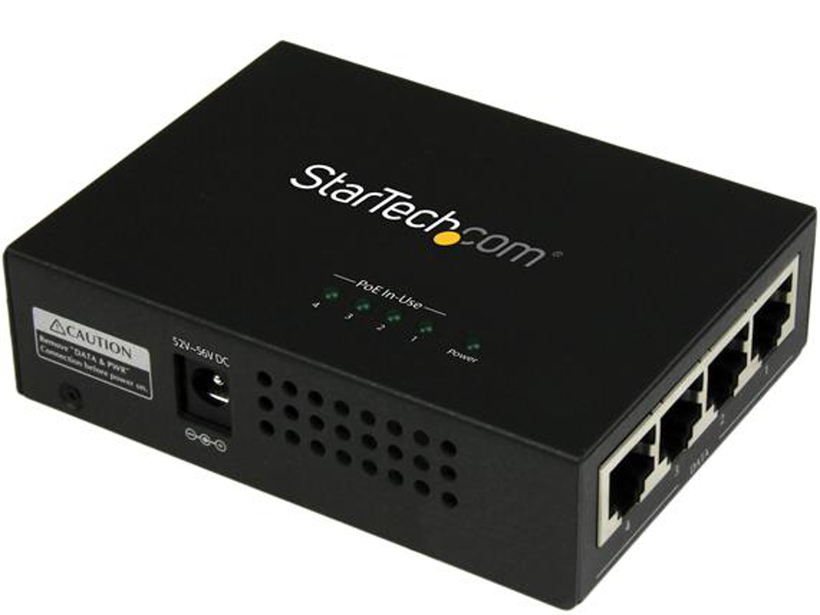 Injecteur PoE+ StarTech 4 ports Gigabit
