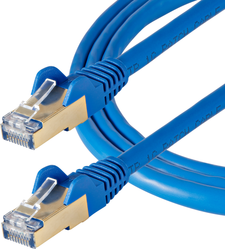 Câble patch RJ45 F/FTP Cat6a 10 m, bleu
