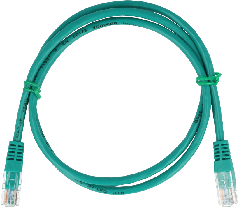 Patch Cable RJ45 U/UTP Cat5e 0.5m Green