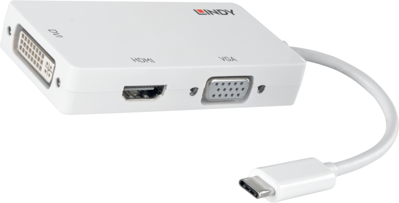 Adaptador USB-C m. - VGA/HDMI/DVI h.