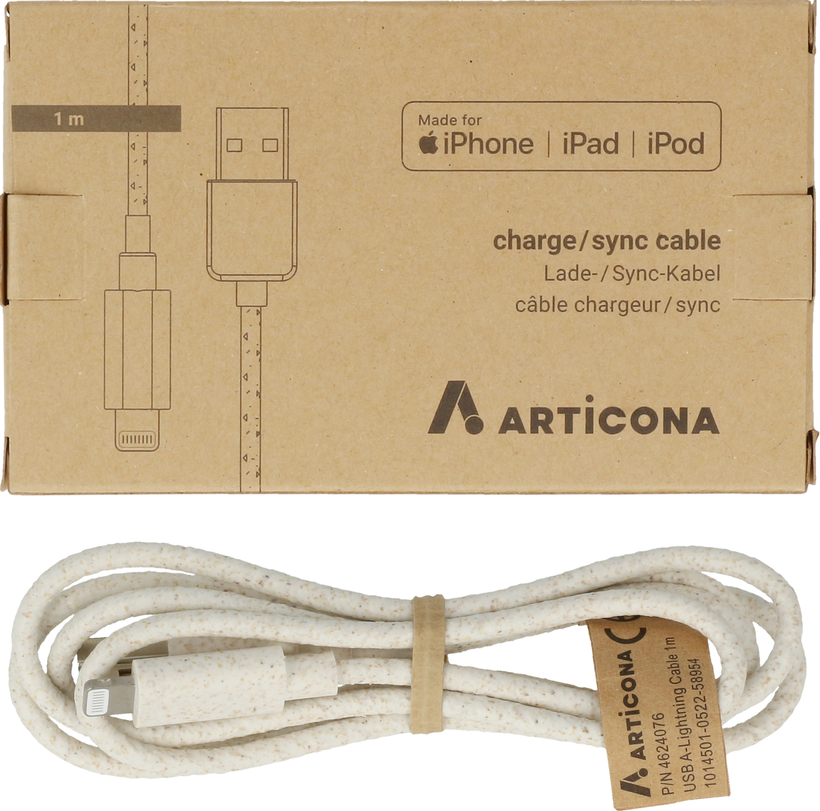 Câble USB A-Lightning biodégradable 1 m