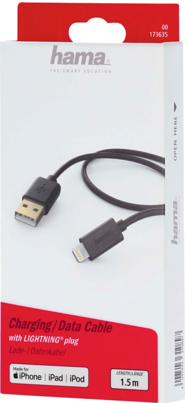 Câble USB-A - Lightning, 1,5 m