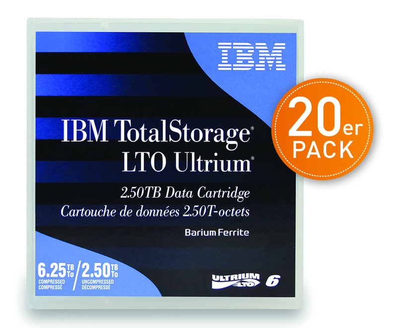 IBM LTO-6 Ultrium Tape + Label 20 St