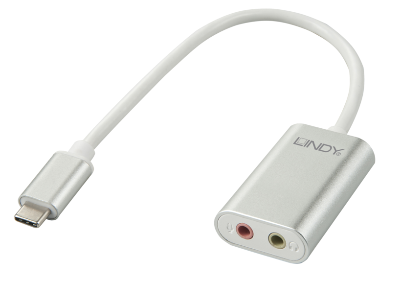 Adapter USB Type-C/m - 2x 3.5mm Jack/f