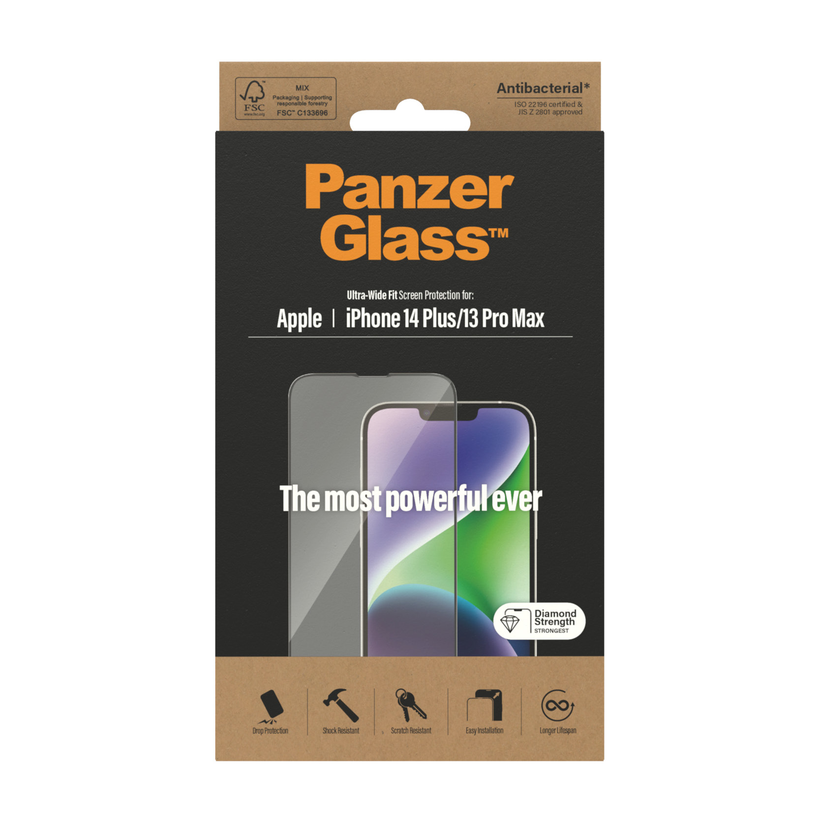 PanzerGlass iP 14+/13 Pro Max Schutzglas