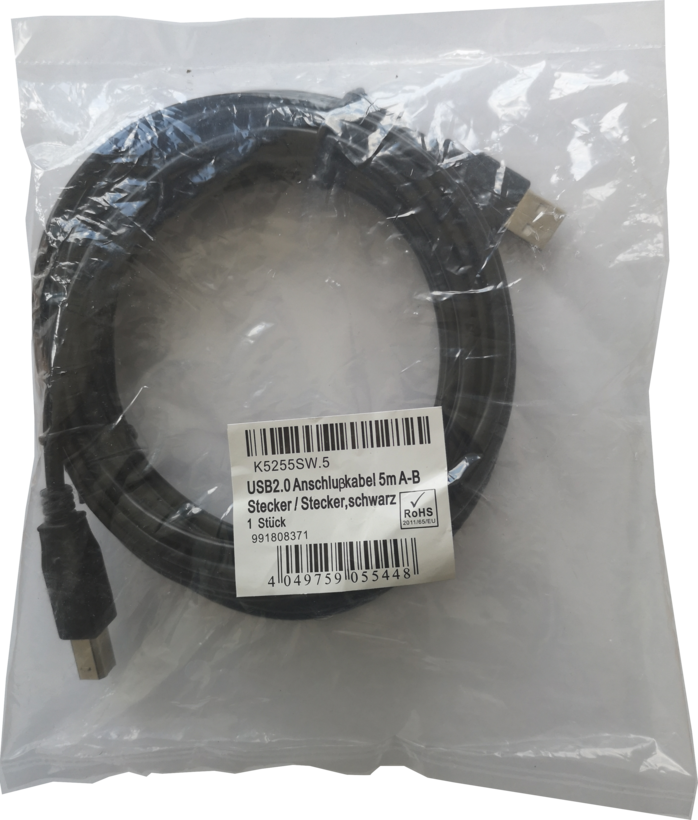 Cable USB 2.0 A/m-B/m 5m Black
