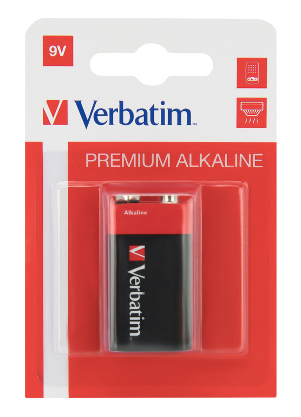 Batteria alcalina 6LR61 Verbatim, 1 pz.