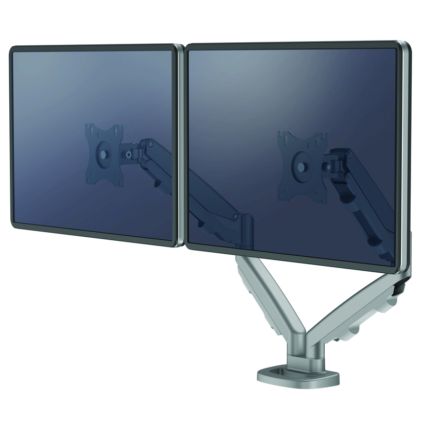 Braccio monitor 2x tavolo Reflex argento