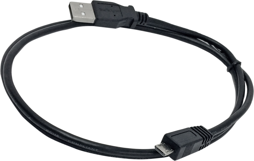 Câble USB 2.0 A m.>microB m., 1 m, noir