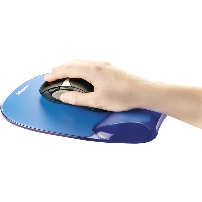 Fellowes Mouse Pad w/ Gel Wrist Rest Blu