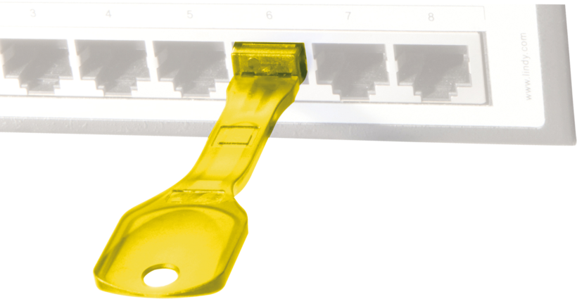 Verrous p. port RJ45 jaune, x10 + 1 clé