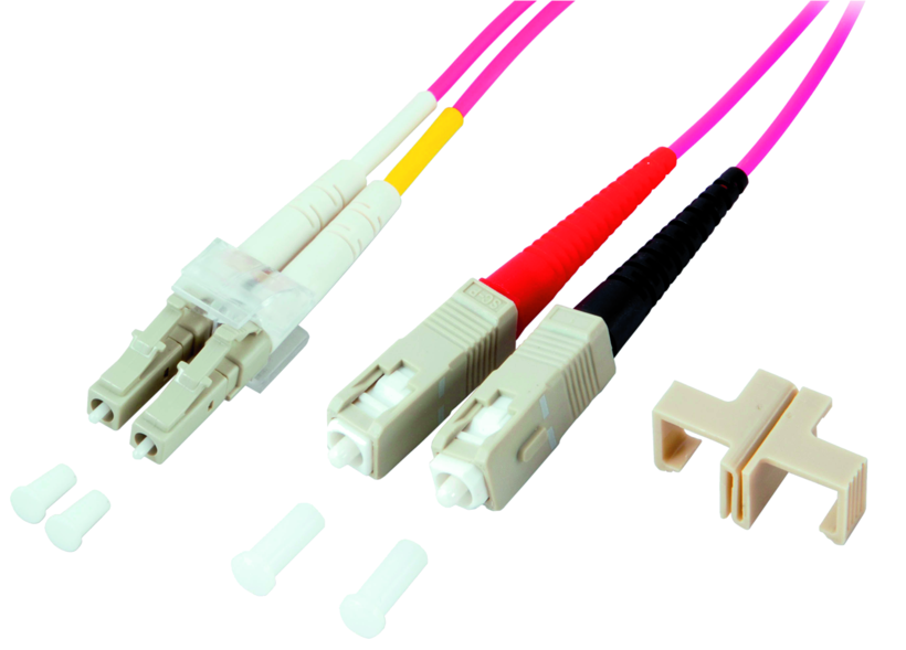 Câble patch FO duplex LC-SC, 2 m, 50µ