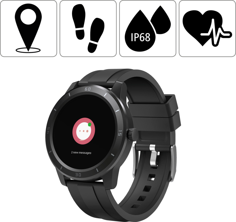 Hama Fit Watch 6900 GPS 48 mm, czarny
