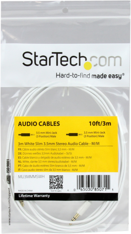 Audio Cable 3.5mm Jack/m-Jack/m 3m