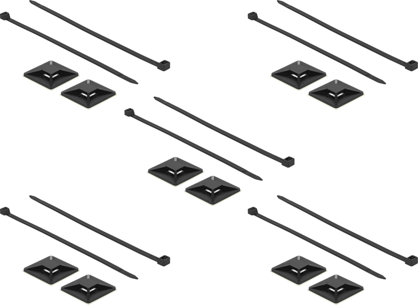 Serre-câbles 200 x 4,8 mm + socle x10