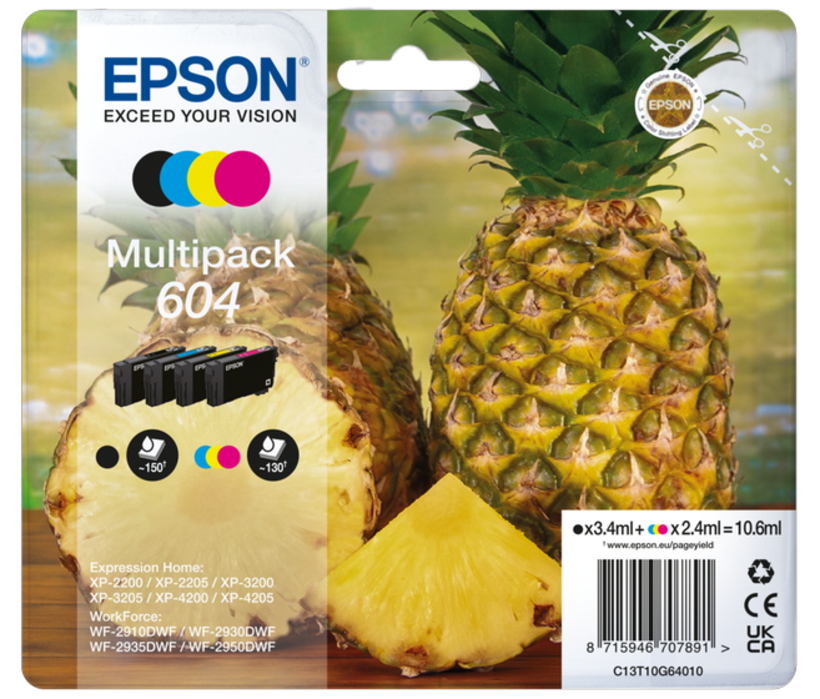 Multipack encre Epson 604 Ananas CMY+S