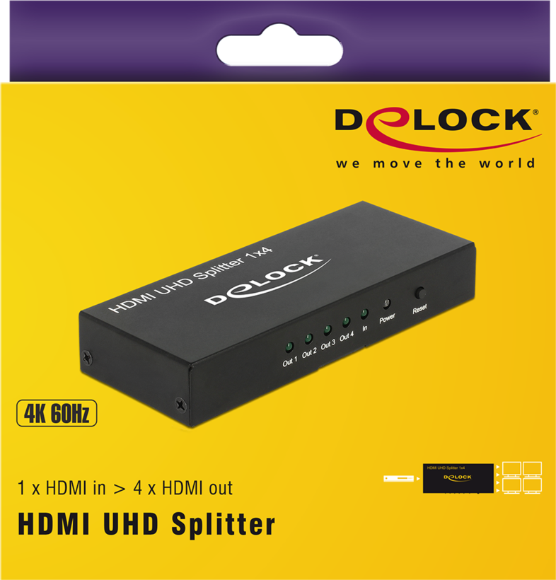 Rozbočovač HDMI Delock 1:4