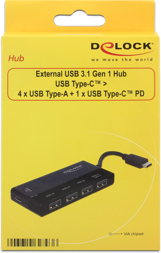 Delock USB Hub 3.1 5-Port schwarz
