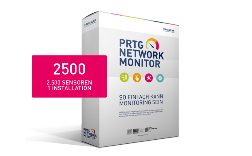 Paessler PRTG Network Monitor Upgrade incl. Maintenance 12 months from 2500 Sensors to XL 1
