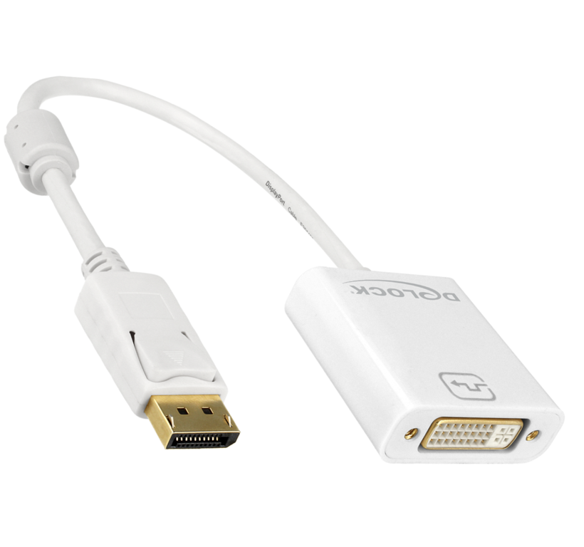 Adaptateur DisplayPort m.-DVI-I f. blanc