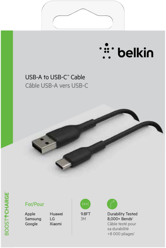 Cabo Belkin USB tipo C - A 3 m
