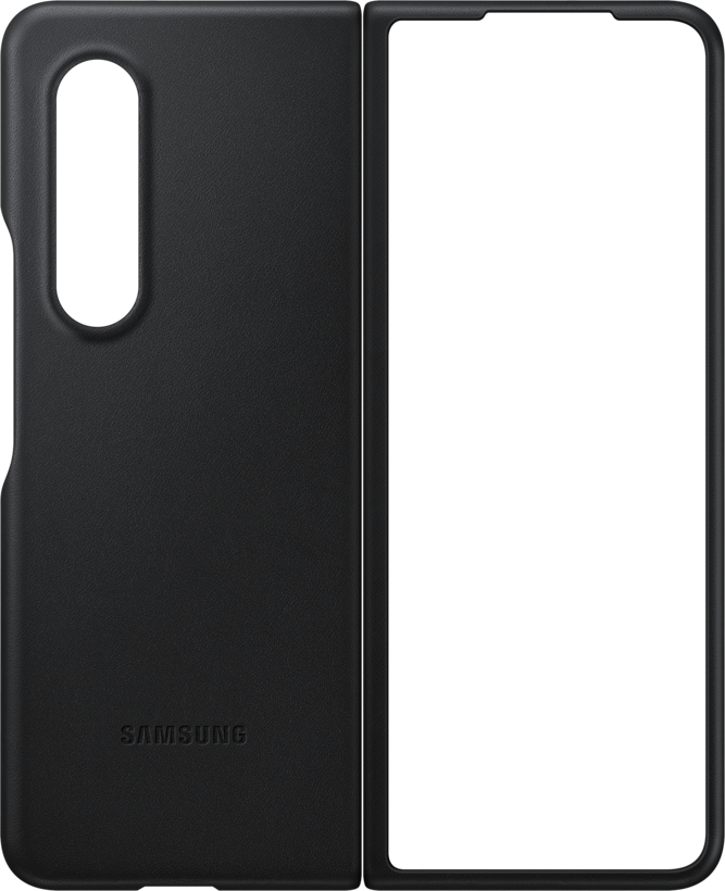 Samsung Z Fold3 5G Leather Cover Black