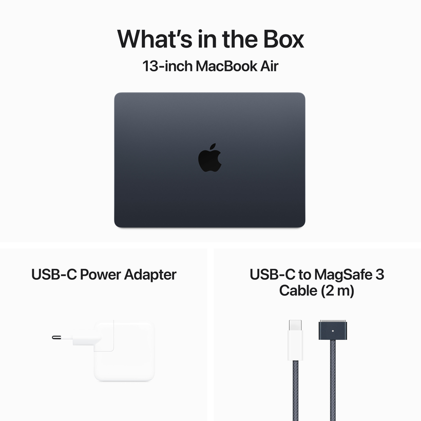 Apple MacBook Air 13 M3 8/256 Go, minuit