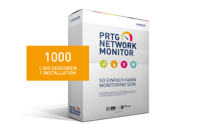 Paessler PRTG Network Monitor Upgrade inkl. Maintenance 36 Monate von 100 Sensoren auf von 1000 Sensoren Sensoren