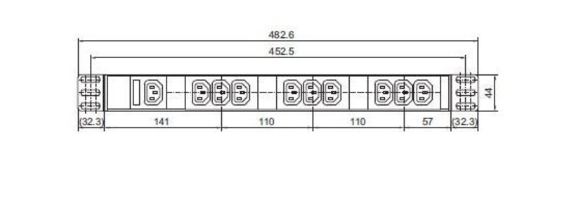 Rittal Basic PDU, 1ph 10A, IEC320