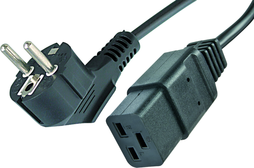 Cable alim. conector m-C19 h, 2 m, negro
