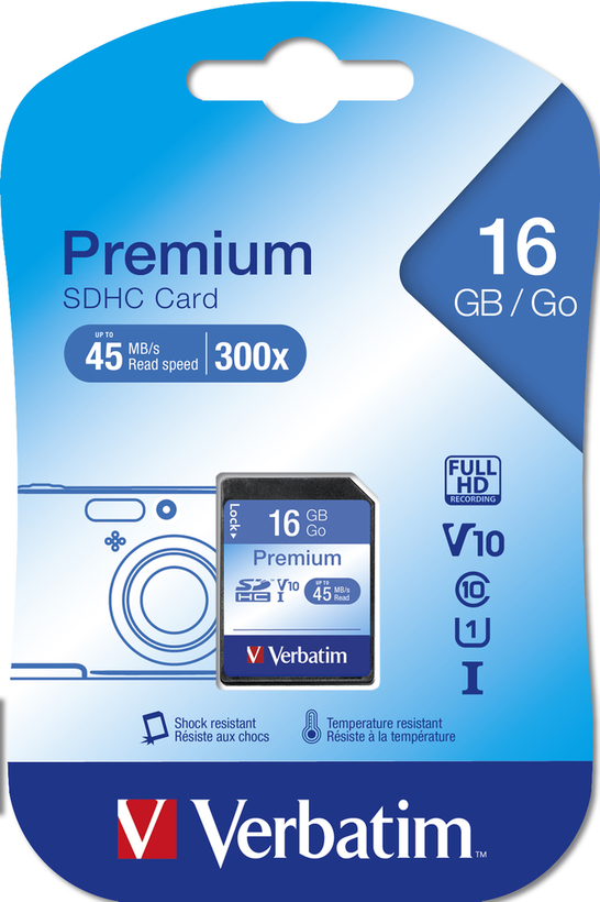 Cartão SDHC Verbatim Premium 16 GB