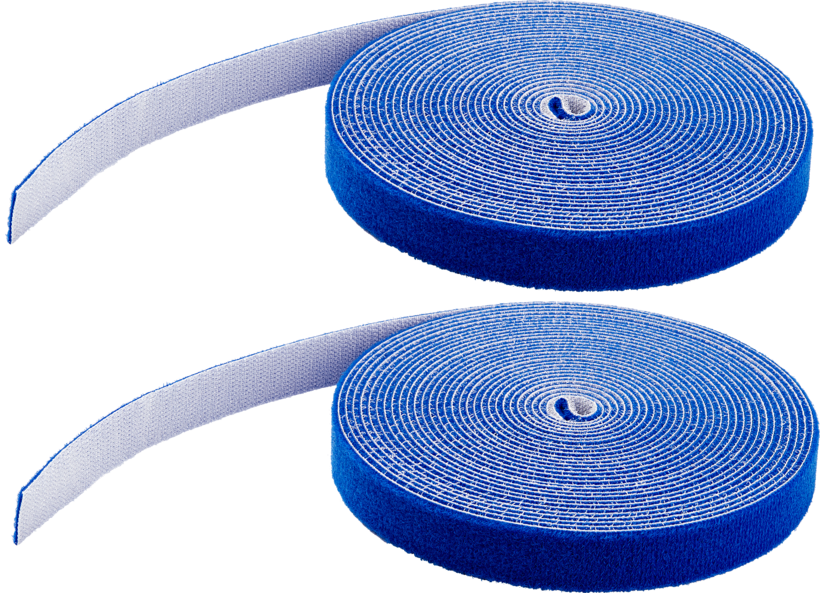 Rouleau serre-câble scratch 150m bleu 2x