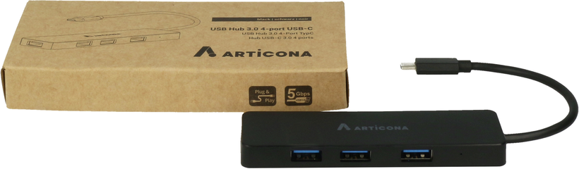 Hub USB 3.0 ARTICONA 4 portas tp C pr.