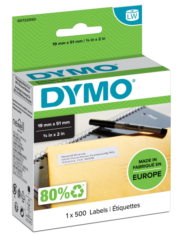 DYMO 19x51mm Multipurpose Labels White