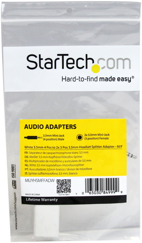 Audio Adapter 3.5mm Jack/m-2xJack/f TRRS