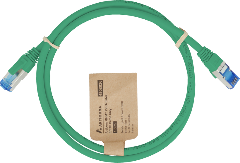Patch Cable RJ45 S/FTP Cat6a 1.5m Green