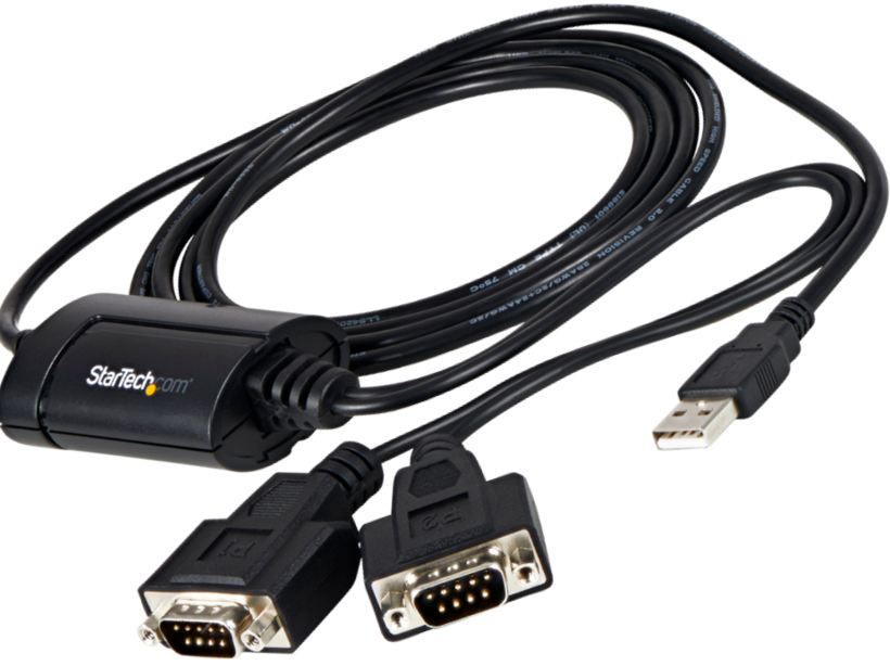 Adapt. 2xDB9 m (RS232)-USB tipo A m 1,8m